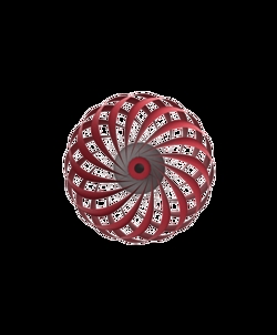 TR5 væglampe, birk/rød, 40 x 18 cm