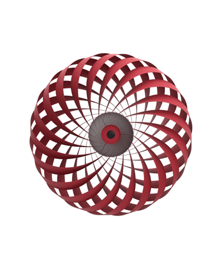 TR5 væglampe, birk/rød, 60 x 20 cm