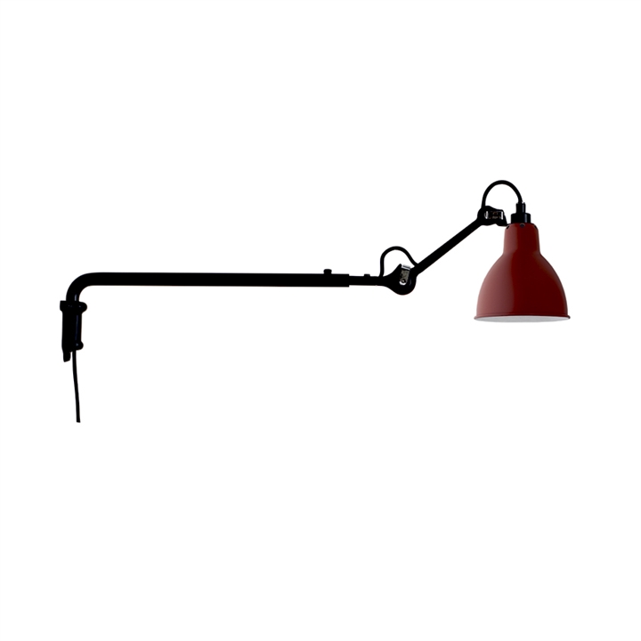 Lampe Gras No 203 væglampe, sort/rød