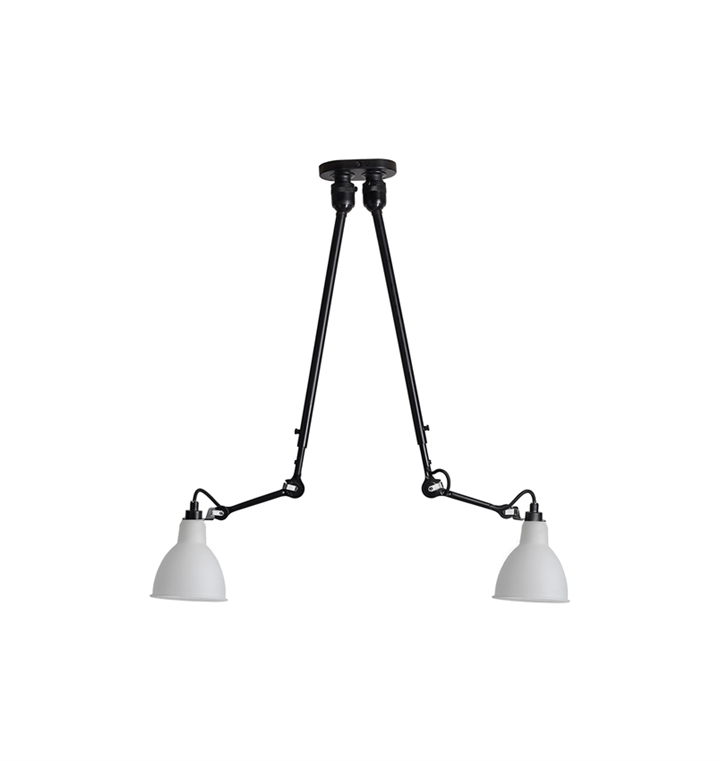 Lampe Gras No 302 Double loftlampe, sort/polycarbonat 