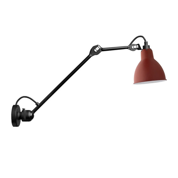 Lampe Gras No 304 L40 væglampe, sort/rød