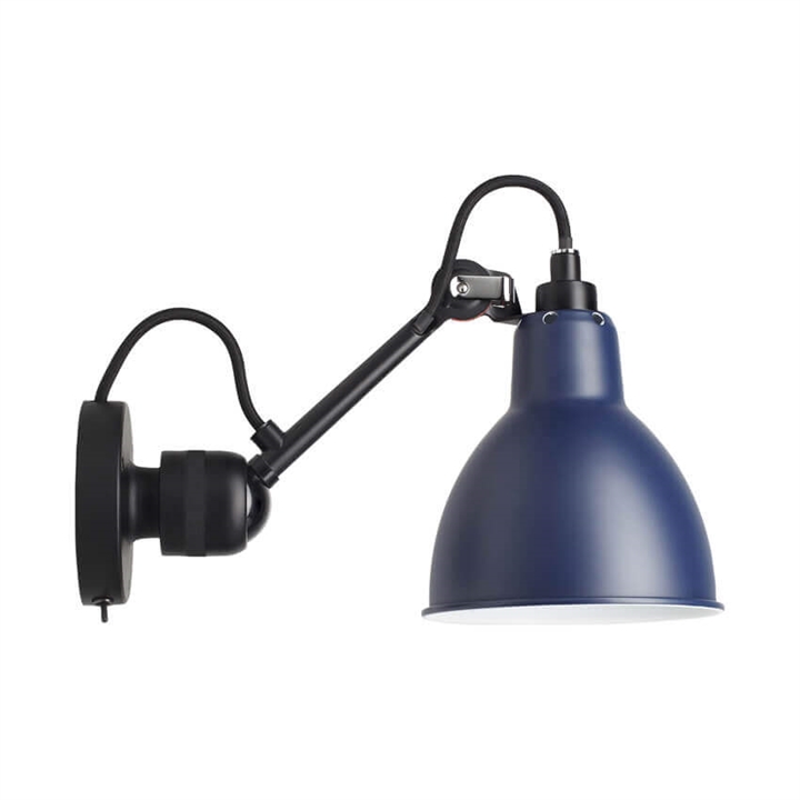 Lampe Gras No 304SW væglampe, sort/blå