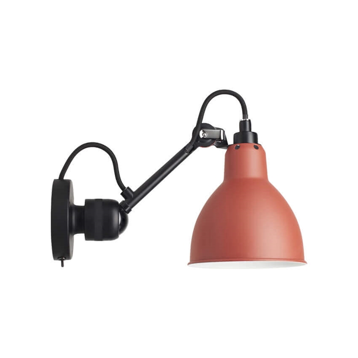 Lampe Gras No 304SW væglampe, sort/rød