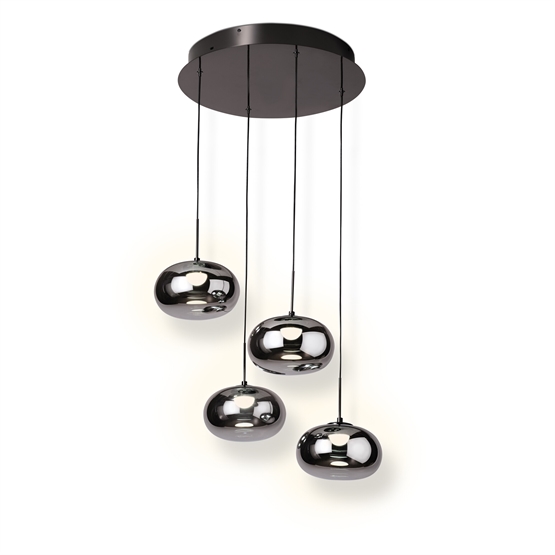 Decor Satellite 4 x pendel, sort/krom