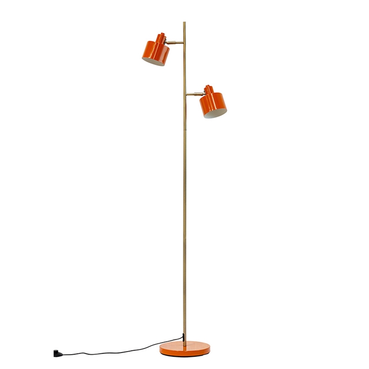 Ocean gulvlampe, orange/messing