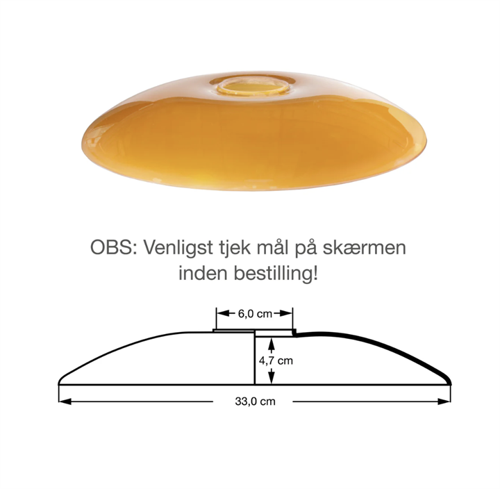 PH 3½-3 topskærm, ravfarvet glas