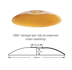PH 3½-3 topskærm, ravfarvet glas
