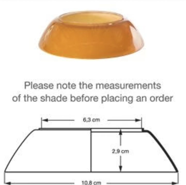 PH 2/1 mellemskærm, ravfarvet glas