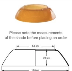 PH 2/1 mellemskærm, ravfarvet glas