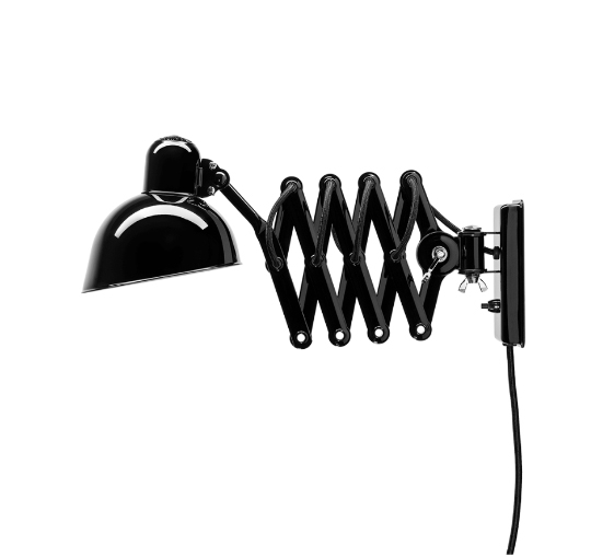 Kaiser idell 6718-W væglampe, blank sort