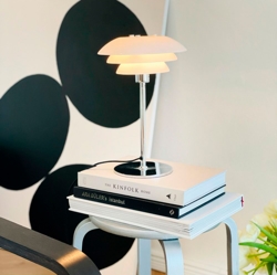 DL20 bordlampe, opal/krom