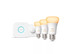 Philips Hue White Ambiance startsæt: 3 x E27 pærer (1100lm) + Dimmer switch