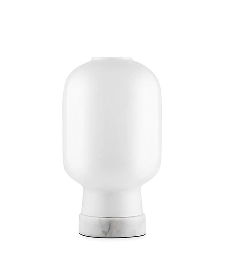 Amp bordlampe, Hvid/Hvid marmor