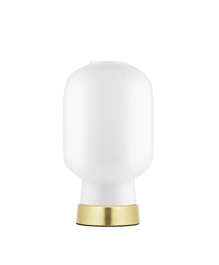 Amp bordlampe, Hvid/Messing