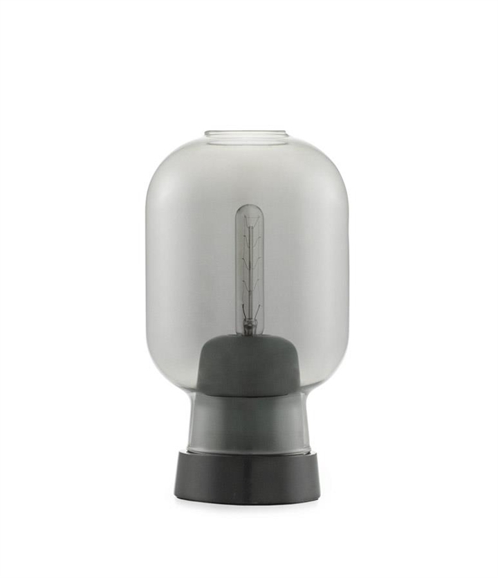 Amp bordlampe, Smoke/Sort marmor