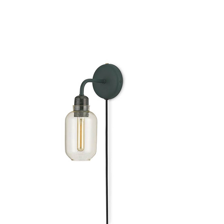 Amp væglampe - Guld/Grøn marmor