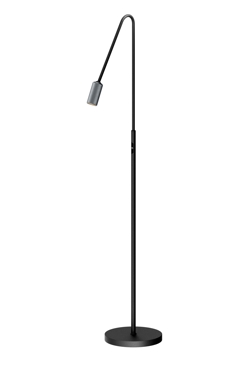 Decor F1 gulvlampe, sort/alu