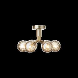 Apiales 6 loftlampe, børstet messing/optic guld glas