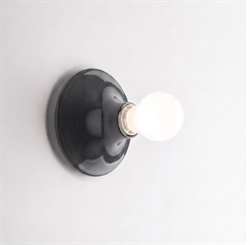Teti væglampe / loftlampe, transparent grafit sort