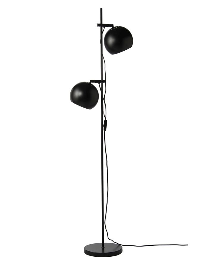 BALL DOUBLE gulvlampe, mat sort