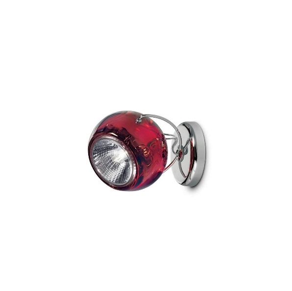 Beluga væglampe/loftlampe, rød m/hul til ledning