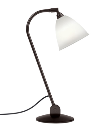 Bestlite BL2 bordlampe, sort messing, hvid porcelæn