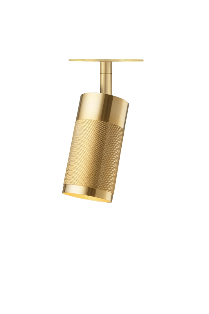 Thorup Copenhagen Patrone indbygnings loftspot m. dækplade, solid messing, 120 mm