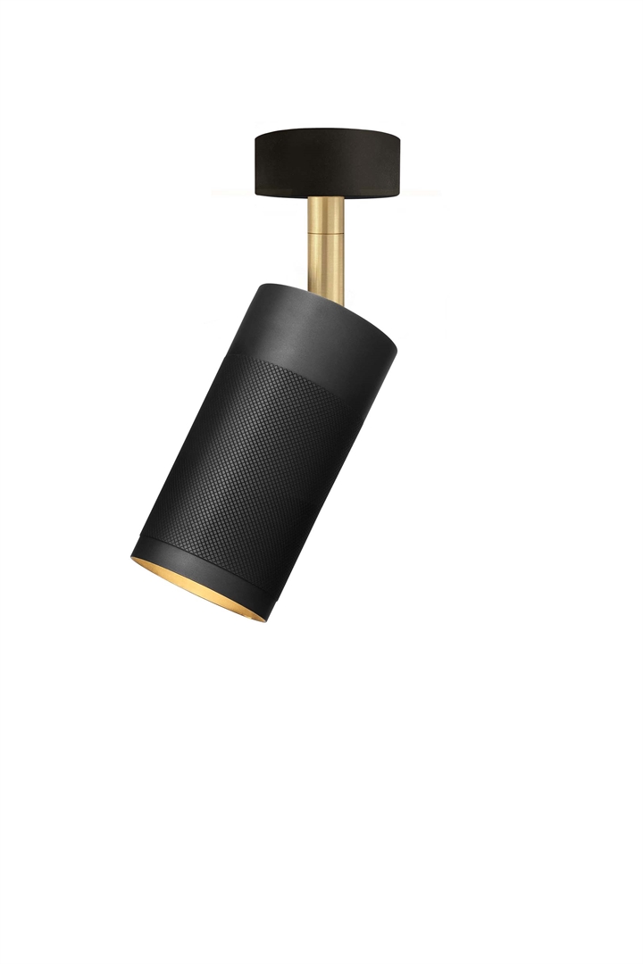Thorup Copenhagen Patrone loftspot m/baldakin, sort-bruneret messing, 120 mm