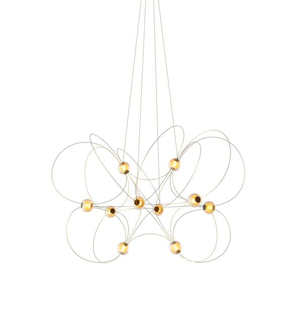 Munari X10 lysekrone, guld