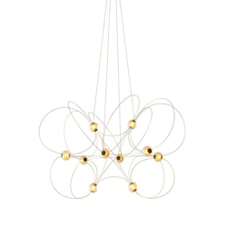 Munari X10 lysekrone, guld