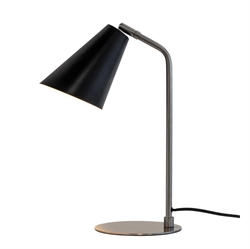 Oswald bordlampe, sort/børstet stål