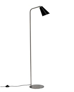 Oswald gulvlampe, sort/børstet stål
