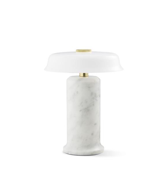TRIP no. 2 portable batterilampe / bordlampe, carrara/opal