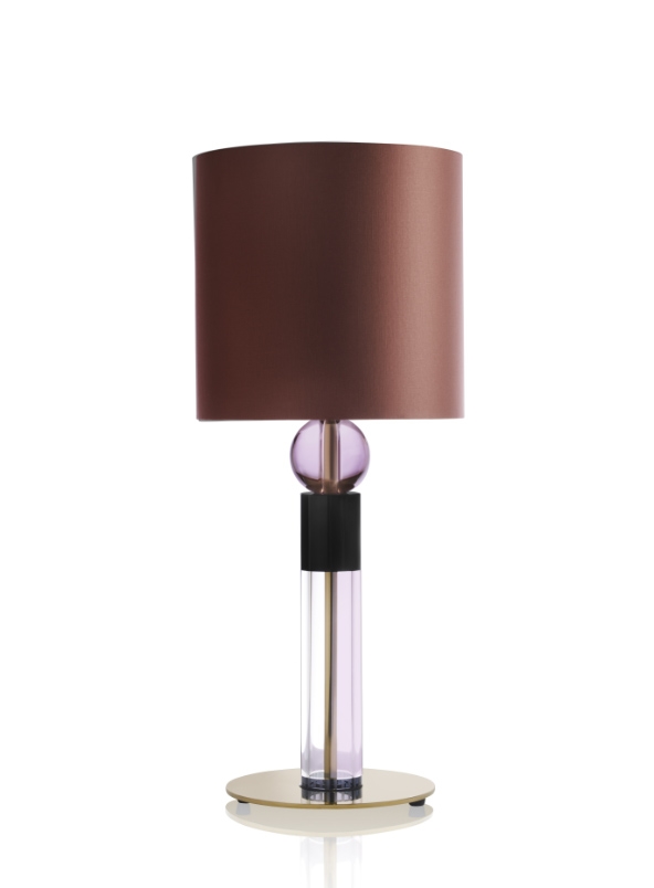 Carnival bordlampe No. 2, pink/sort/klar