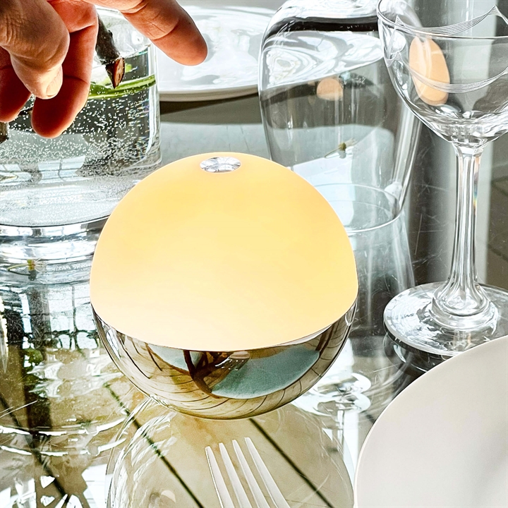 Alba Light Ball batterilampe / bordlampe, krom (1 stk.)