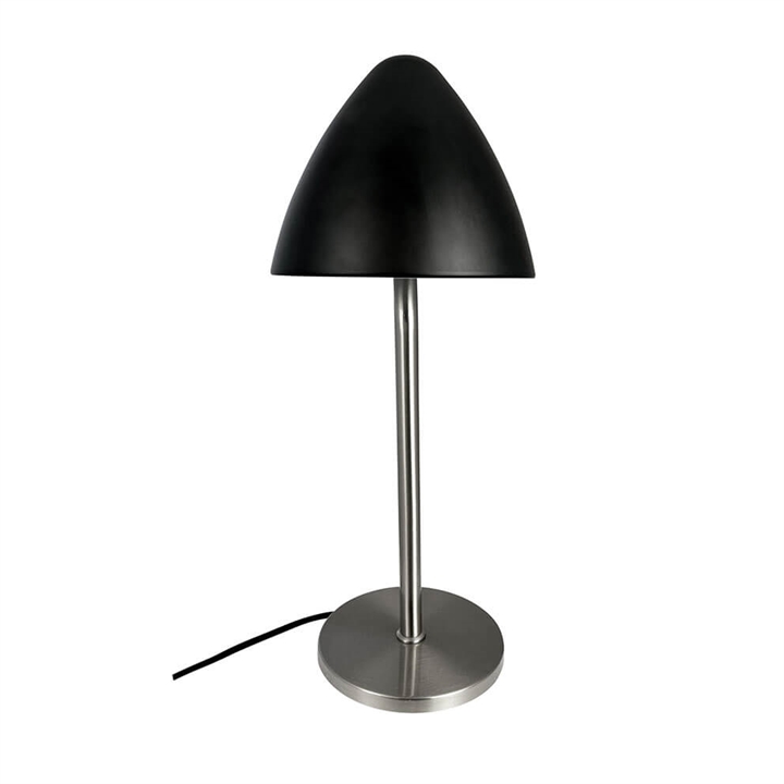 Oulu bordlampe, sort/børstet stål