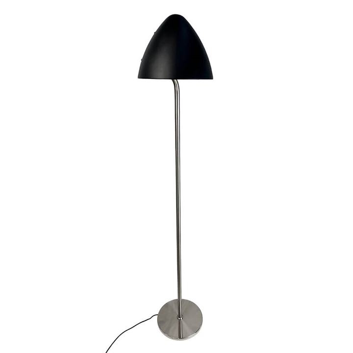 Oulu gulvlampe, sort/børstet stål