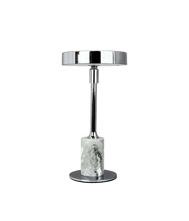 Starlight Mini LED batteri- / bordlampe, grå marmor/krom