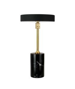 Starlight LED batteri- / bordlampe, sort marmor / messing