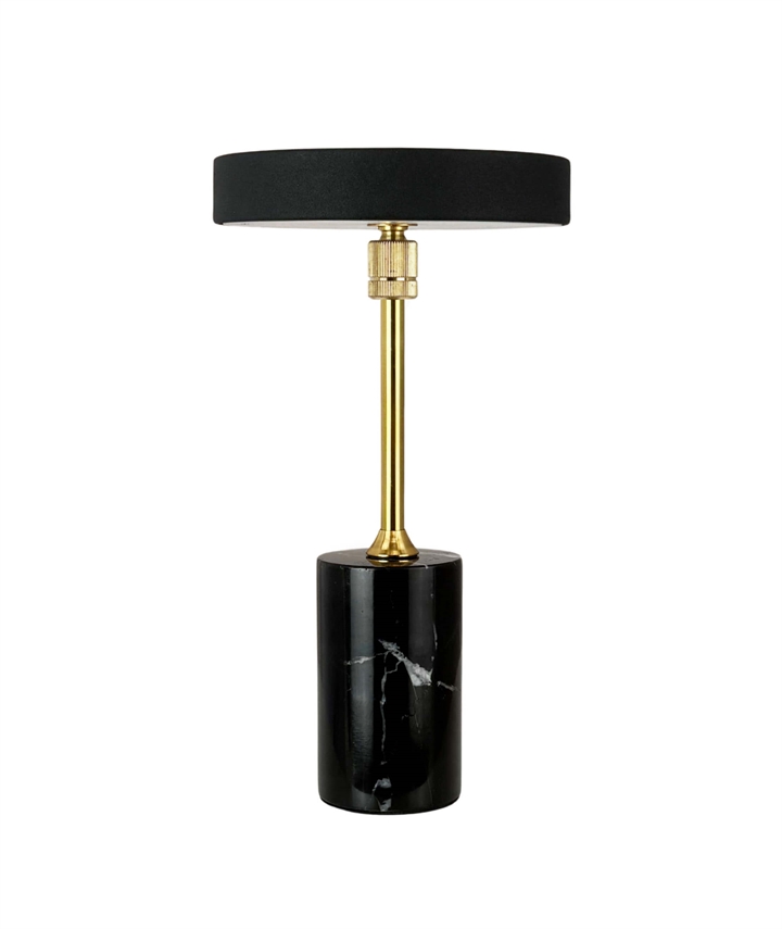 Starlight LED batteri- / bordlampe, sort marmor / messing