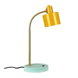 Ocean bordlampe flex, karry/messing/turkis
