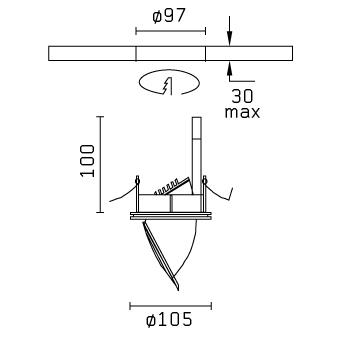 OUTLET: Downlight 5000, aluminium 