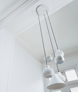 Frandsen baldakin til 6 pendler, mat hvid