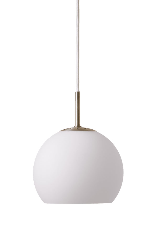 Ball Glass pendel Ø18, opal hvid