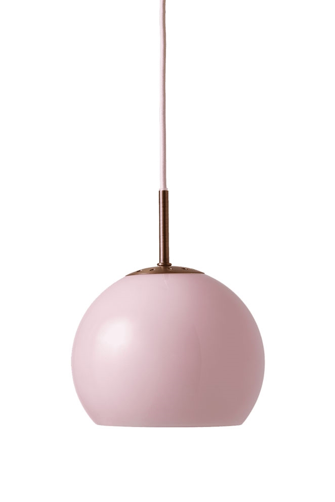 Ball Glass pendel Ø18, opal rosa
