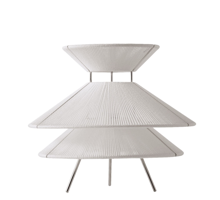 Kiku bordlampe, hvid/stål