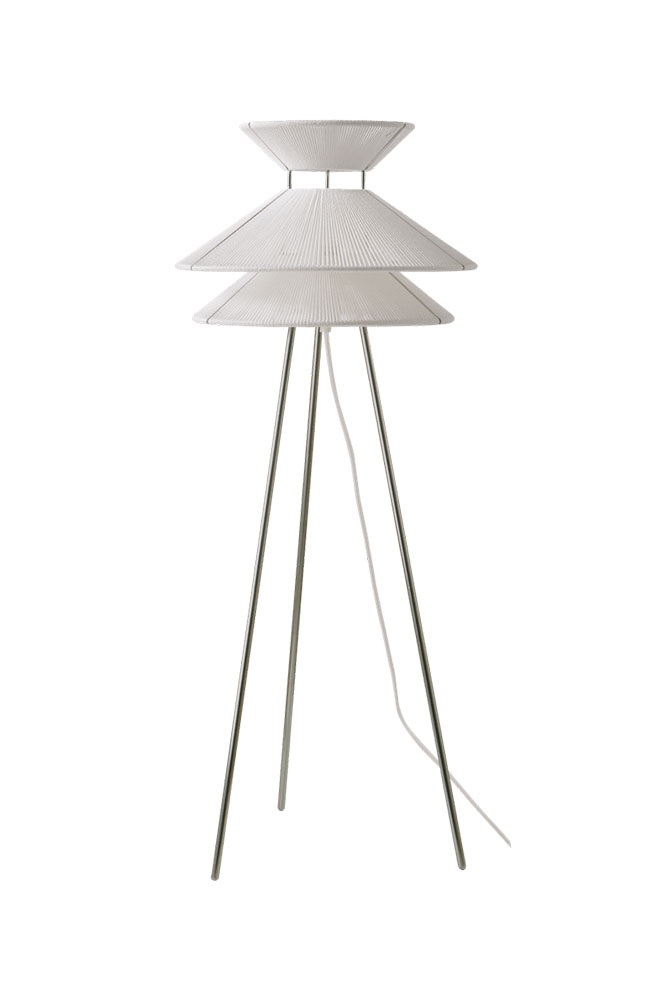 Kiku gulvlampe, hvid/stål