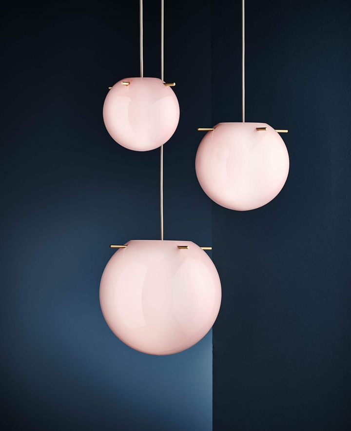 Koi pendel Ø19, rosa/messing