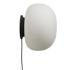 Supernate væglampe Ø38, opal/sort