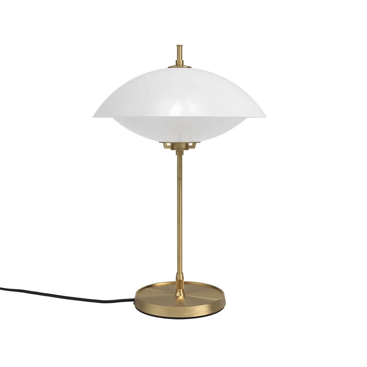 Musling bordlampe, opal/messing